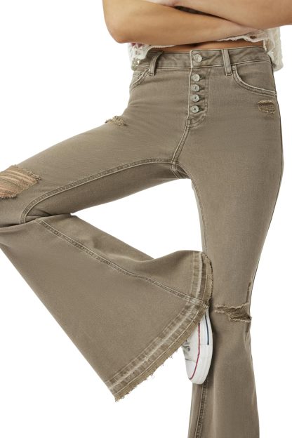 Retro raw-edge slim flared trousers - Image 6