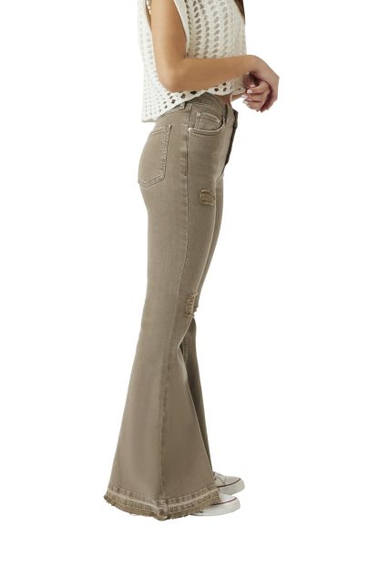 Retro raw-edge slim flared trousers - Image 3