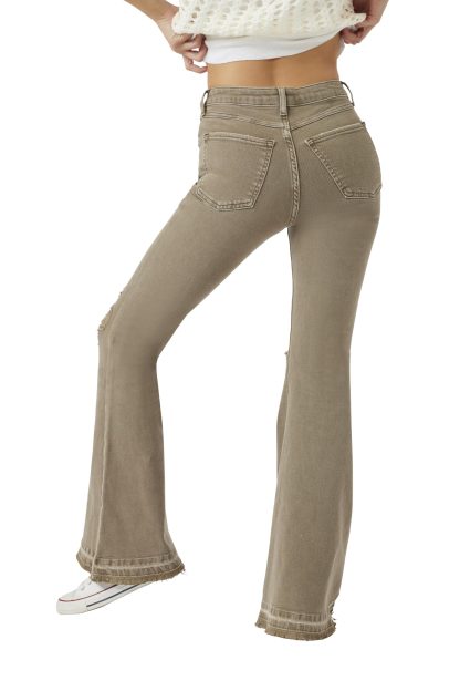 Retro raw-edge slim flared trousers - Image 2
