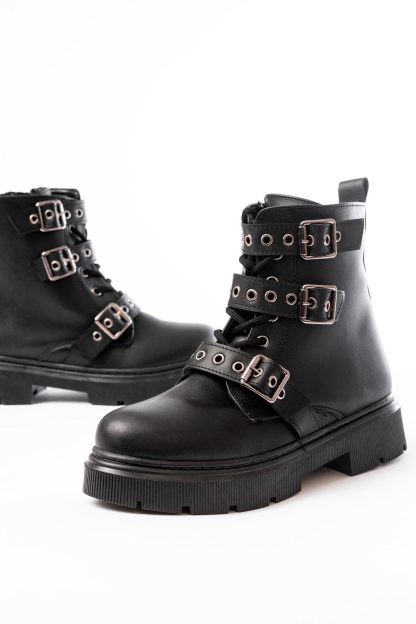 Punk style multi-buckle thick-soled Martin boots - Image 3