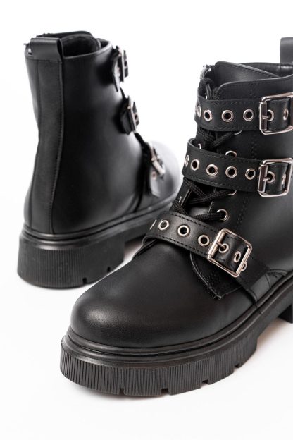 Punk style multi-buckle thick-soled Martin boots - Image 2