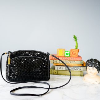 Vintage black sequined crossbody bag