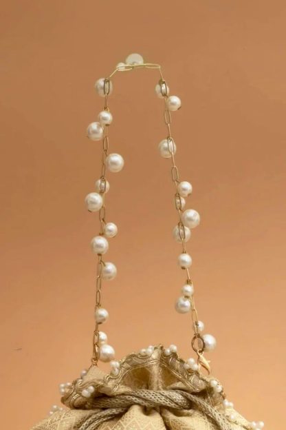 Palace-style gilded pearl embroidered handbag - Image 2