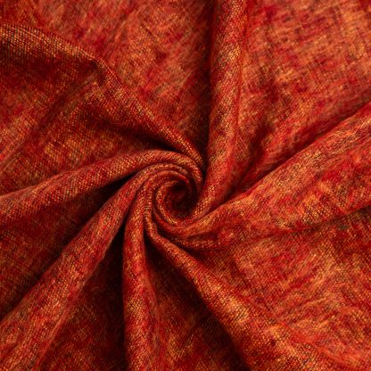 Warm orange, red and black tassel blended blanket - Image 5