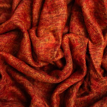 Warm orange, red and black tassel blended blanket - Image 4