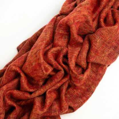 Warm orange, red and black tassel blended blanket - Image 3