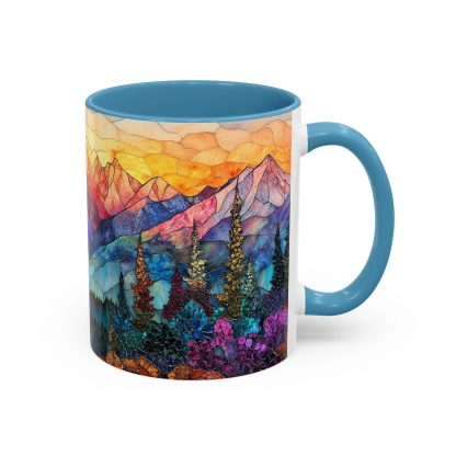 Colored glass mountain forest mug - Image 7