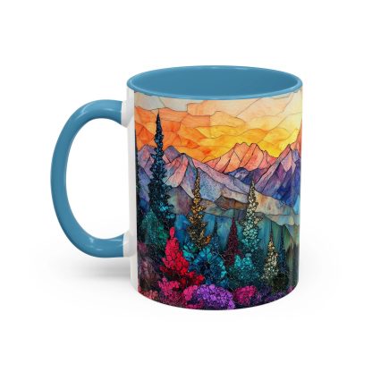 Colored glass mountain forest mug - Image 6