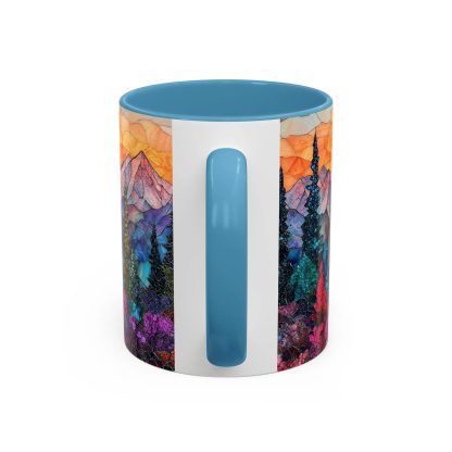 Colored glass mountain forest mug - Image 5