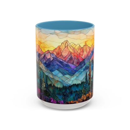 Colored glass mountain forest mug - Image 4