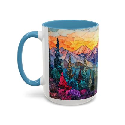 Colored glass mountain forest mug - Image 2