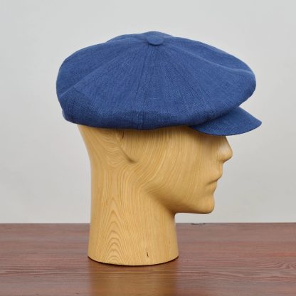 Fresh blue linen newsboy cap - Image 9