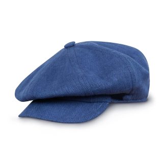Fresh blue linen newsboy cap