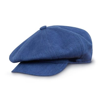 Fresh blue linen newsboy cap