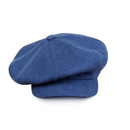 Fresh blue linen newsboy cap - Image 4