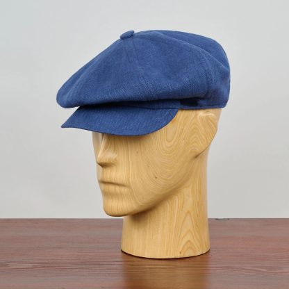 Fresh blue linen newsboy cap - Image 3