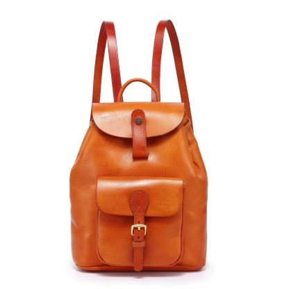 Vintage leather flap backpack - Image 8