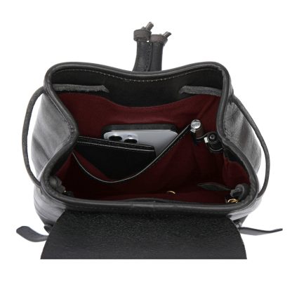 Vintage leather flap backpack - Image 4