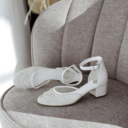 Cloud yarn starlight thick heel wedding shoes