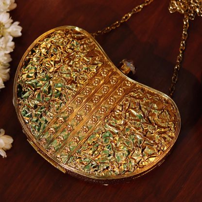 Vintage heart-shaped rhinestone pearl evening bag - Image 5