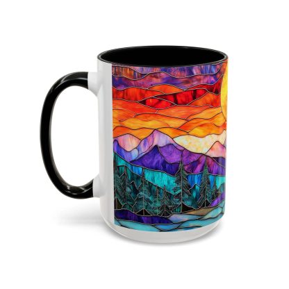 Colored glass sunrise mountain mug - Image 2
