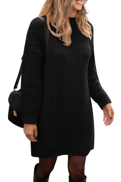 Black shiny silk knit dress - Image 8