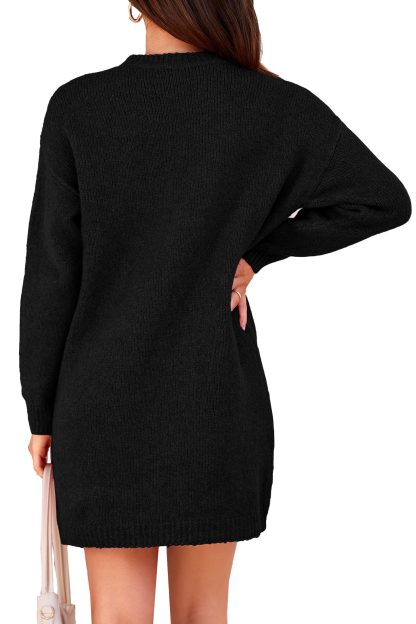 Black shiny silk knit dress - Image 7