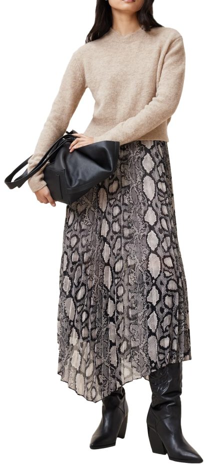 Snake print suspender pleated maxi skirt - Image 5