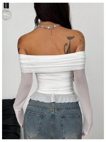 Pure desire one-shoulder waist irregular top - Image 3