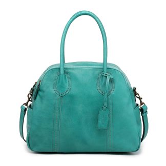 Vintage vegetable tanned leather shell bag