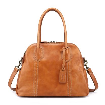 Vintage vegetable tanned leather shell bag - Image 6