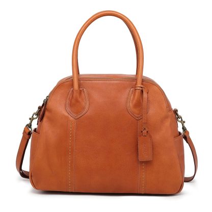 Vintage vegetable tanned leather shell bag - Image 5