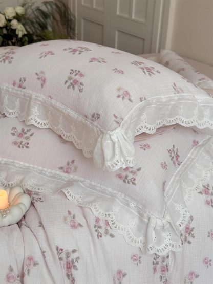 Pastoral soft crushed floral lace four-piece bedding set - Image 6