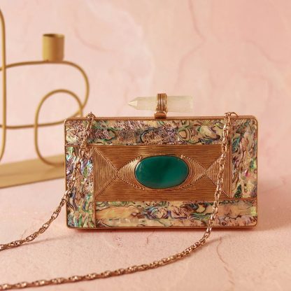 Handmade crystal buckle clutch - Image 9