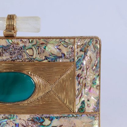 Handmade crystal buckle clutch - Image 4