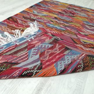 Handmade colorful geometric woven tassel rug