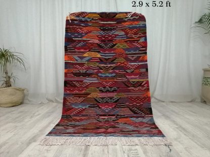 Handmade colorful geometric woven tassel rug - Image 10