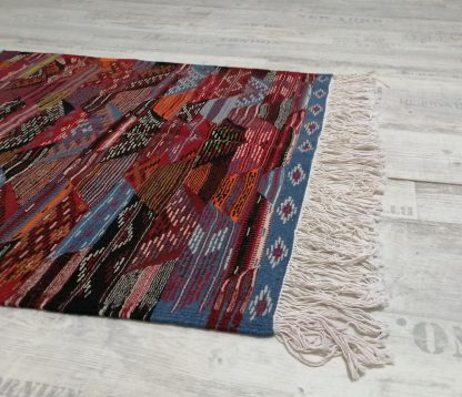 Handmade colorful geometric woven tassel rug - Image 5