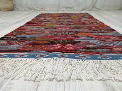 Handmade colorful geometric woven tassel rug - Image 4