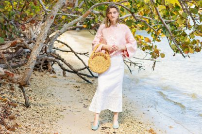White lace patchwork fishtail skirt - Image 6