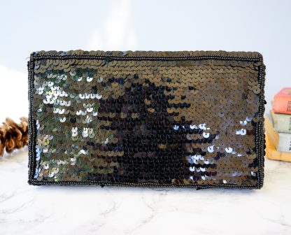 Vintage Sequin Beaded Envelope Crossbody Bag - Image 6