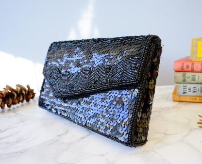 Vintage Sequin Beaded Envelope Crossbody Bag - Image 2