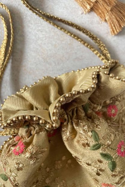 Vintage embroidered tassel drawstring bag - Image 3