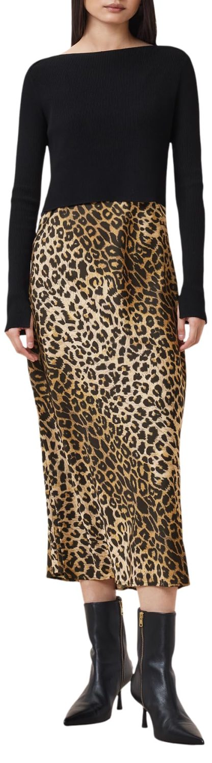 leopard print satin skirt suit - Image 3