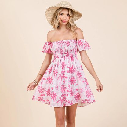 Sweet one-shoulder floral puff sleeve dress - Image 7