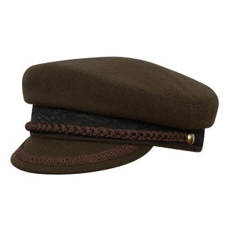 Dark brown woolen woven vintage beret