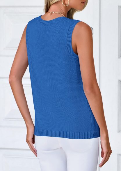 Blue Knit Sleeveless Vest - Image 7