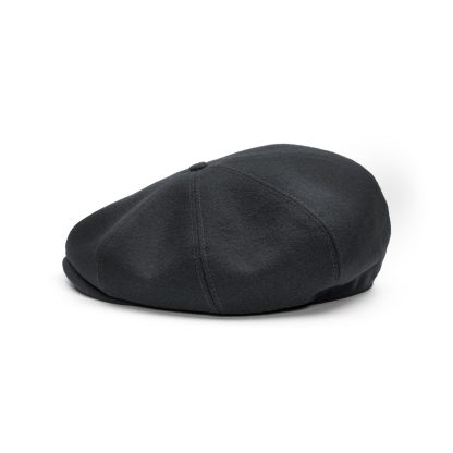 Versatile black woolen retro newsboy cap - Image 7