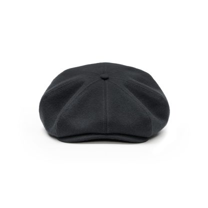 Versatile black woolen retro newsboy cap - Image 5
