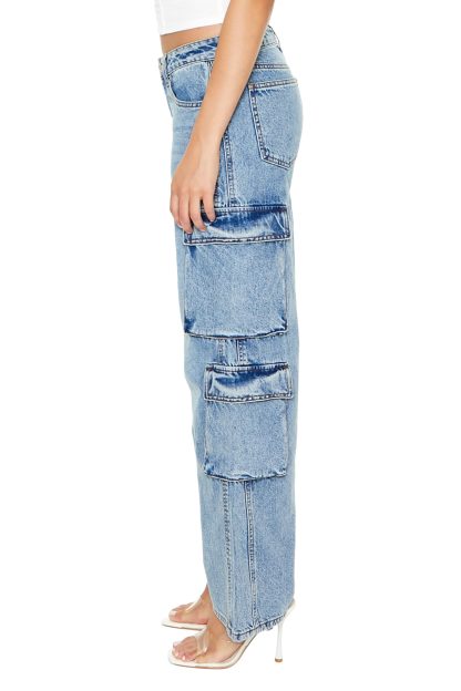 Light blue workwear-style bootcut jeans - Image 6
